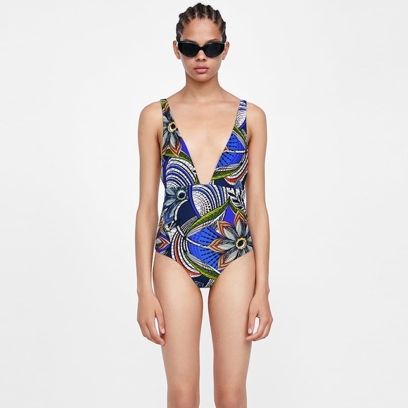 zara blue swimsuit